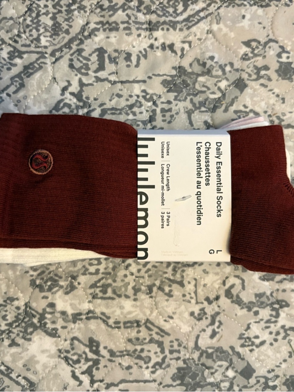 NWT Lululemon Daily Essential Crew length Socks 3 pack